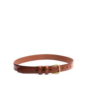 Women's Slim Double Loop Leather Belt