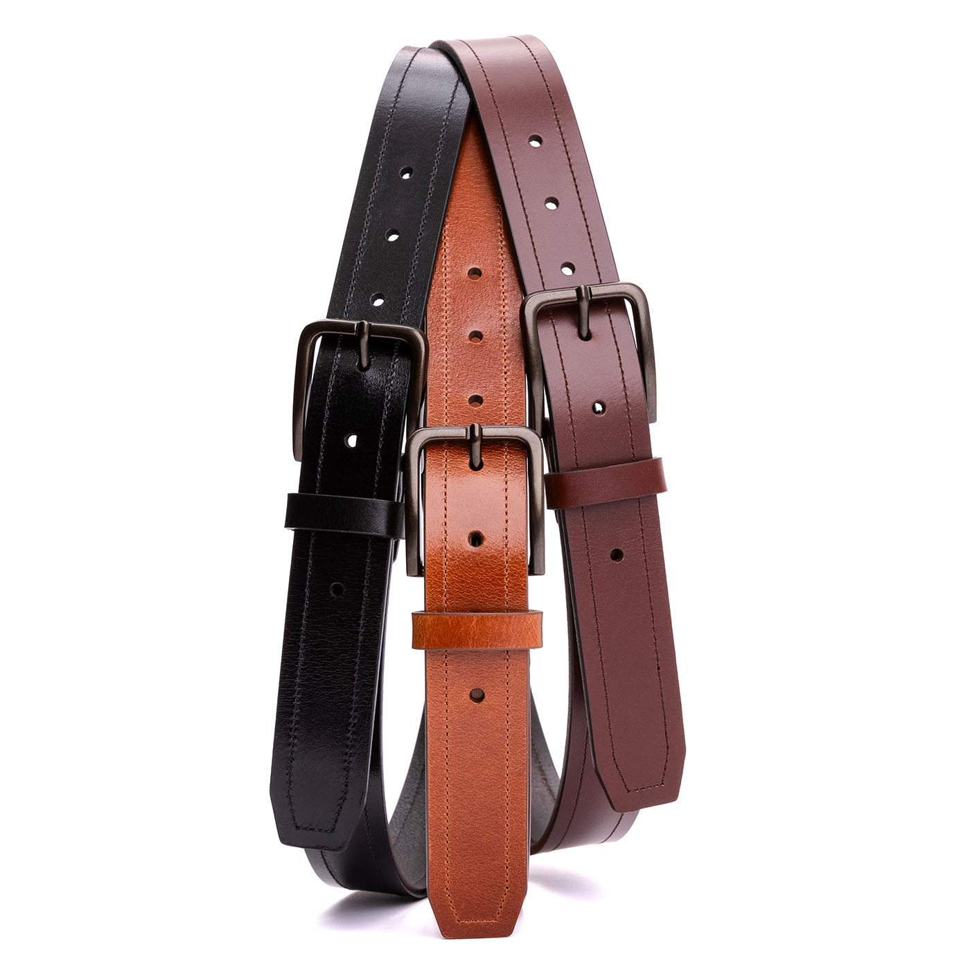 Men's Top Stitch Leather Belt
